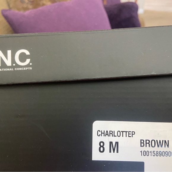 INC Brown Clear Heel Designer Boots - Picture 5 of 7